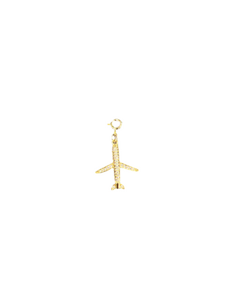 Large Crystal Airplane Clip Charm