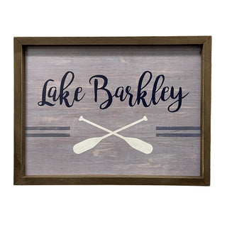 Lake & Oars Framed Sign