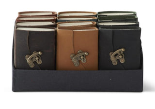 Leather Handcrafted Unlined 4.5" Journal with Latch Closure Assorted Sold Separately camel brown black blue