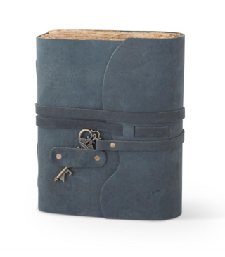 Leather Handcrafted Unlined 8" Journal with Antique Key Assorted 
