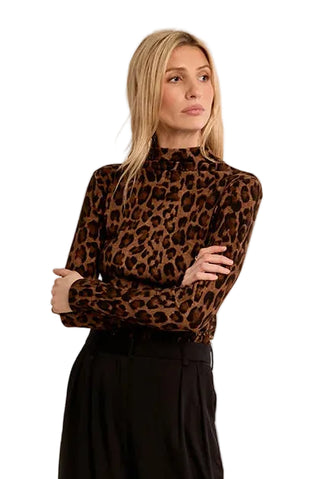 Leopard Mock Neck Top