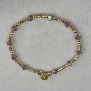 Light Amethyst Crystal BTY Gold Filled Beaded Bracelet