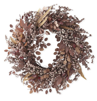 Light Burgundy Berry Wreath cream brown