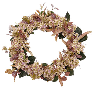 Lilac Hydrangea Yarrow Grapevine Wreath