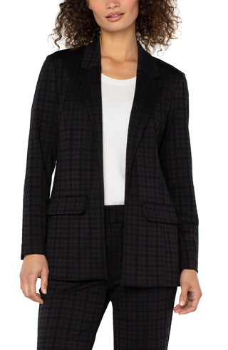 Liverpool Boyfriend Blazer in Black on Black Check