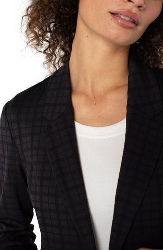 Liverpool Boyfriend Blazer in Black on Black Check