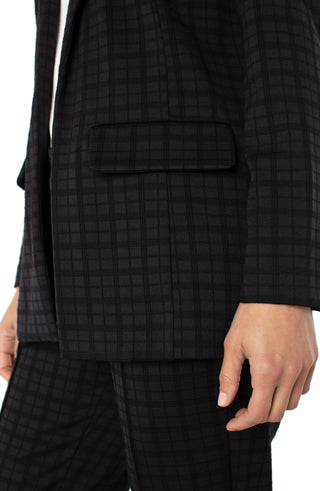 Liverpool Boyfriend Blazer in Black on Black Check