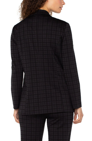 Liverpool Boyfriend Blazer in Black on Black Check