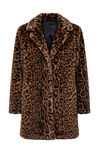 Liverpool Collared Brown Faux Fur Coat