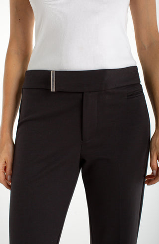 Liverpool Crop Flare with Extended Tab in Black