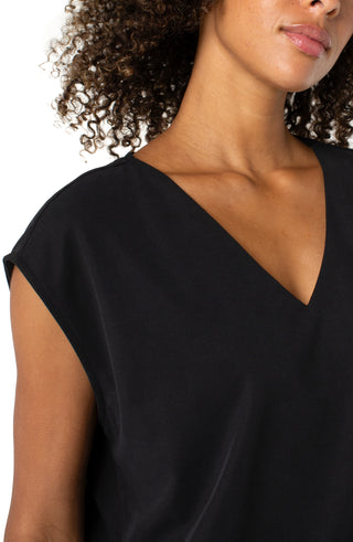 black dolman sleeve v-neck top, Liverpool Dolman Sleeve V-Neck Top, Black