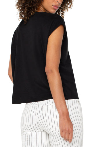 black dolman sleeve v-neck top, Liverpool Dolman Sleeve V-Neck Top, Black