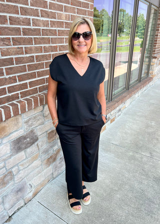 black dolman sleeve v-neck top, Liverpool Dolman Sleeve V-Neck Top, Black