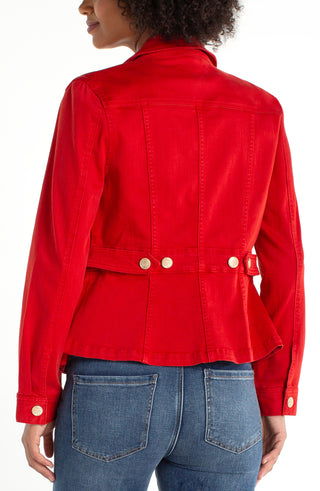 Liverpool Fire Brick Peplum Jacket with Tab Detail