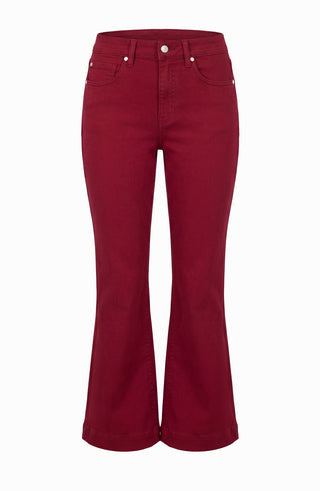 Liverpool Hannah Flare with Comfort Waist in Wild Cranberry