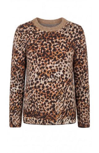 Liverpool Long Sleeve Crew Neck Leopard Print Sweater