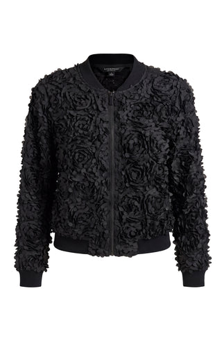 Liverpool Long Sleeve Full Zip Black Floral Bomber Jacket