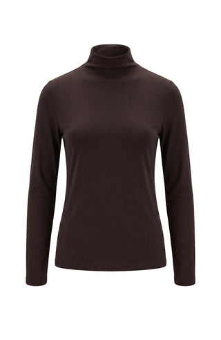 Liverpool Long Sleeve Mock Neck Knit Top in Java