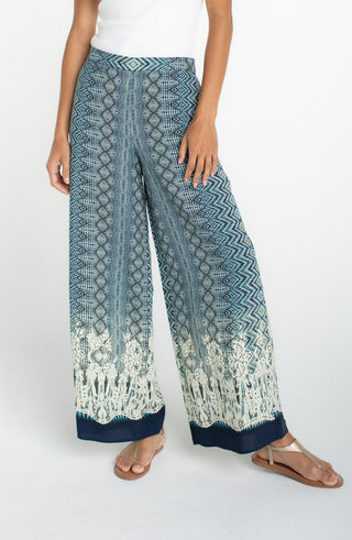 Liverpool Nomad Ikat Print Pull-On Palazzo Pant