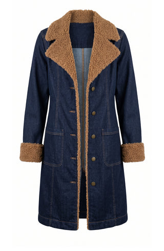 Liverpool Sherpa Trimmed Notch Collar Jacket in Cinder Bloom