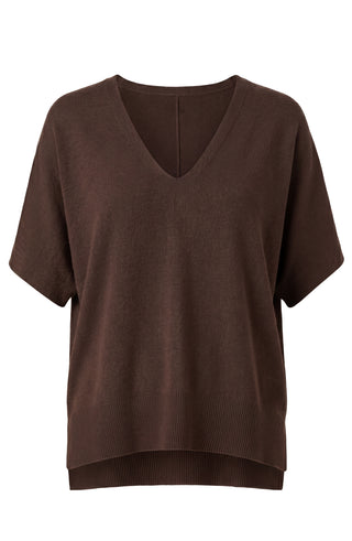 Liverpool Short Sleeve V-Neck Sweater, Java