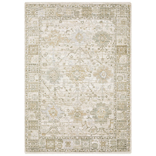 Lola 02 7'10" x 10' Rug
A rectangular area rug with a distressed traditional pattern in cream, beige, and muted sage green tone