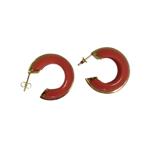 Lucas Jack Coral Resin Earrings with Gold Accents