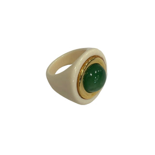 Lucas Jack Green Quartz in Ivory Resin Ring