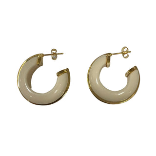 Lucas Jack Ivory Resin Earrings with Gold Accents