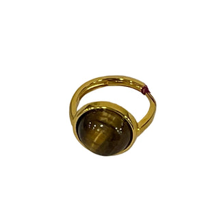 Lucas Jack Tiger Eye Ring with Gold Band