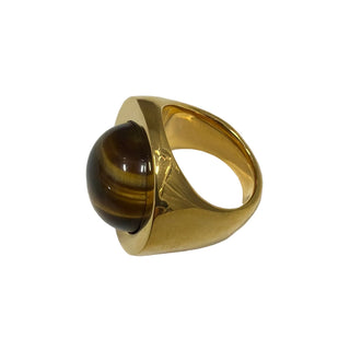 Lucas Jack Tiger Eye Ring with Tapered Gold Band