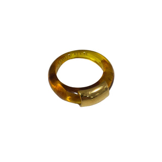 Lucas Jack Tortoise Shell Resin Ring with Gold Bar Accent