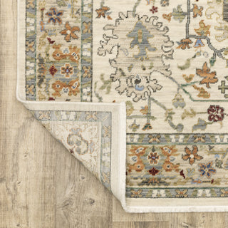 Lucca 2063Y 7'10" x 10'10" rug bold red blue green grey beige ivory fringe wool nylon flower