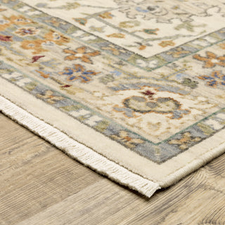 Lucca 2063Y 7'10" x 10'10" rug blue green pink red gold grey fringe wool nylon