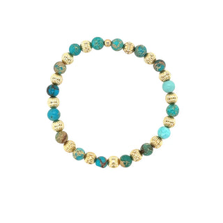 Lucy 14K Gold Filled & Turquoise Beaded Bracelet hypoallergenic nickel free waterproof tarnish free sensitive skin