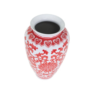 Luden Vase red & white urn vase