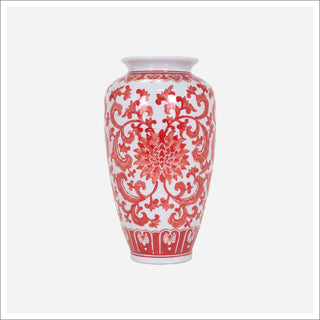 Luden Vase red & white urn vase