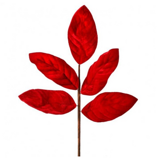 Red Velvet Magnolia Leaf Spray 20"