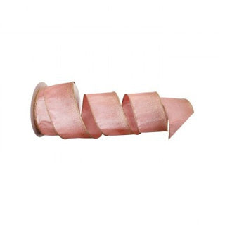 Pink Champagne Metallic Sparkle Satin Ribbon Sold by the Foot