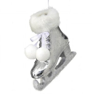 Skate with Fur and PomPoms Ornament