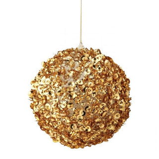 Gold Glamour Sequin Ball Ornament