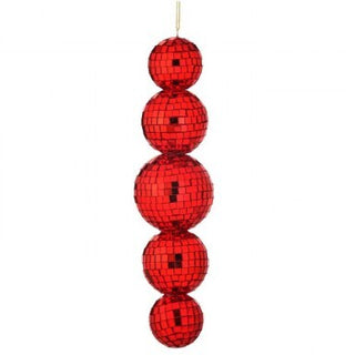 Red Multi Mirror Ball Ornament