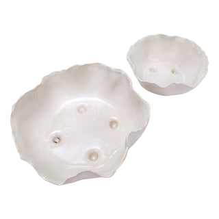 Magnus Bowl Assorted white scalloped