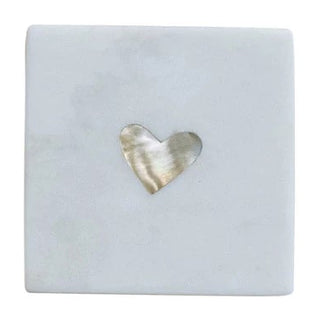 Marble Coaster with Mother of Pearl Inlay 