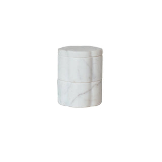Marble Scalloped Stackable Pinch Pots with Lid