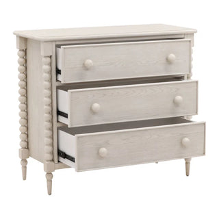 Marcellina Dresser whitewash three drawer spindle
