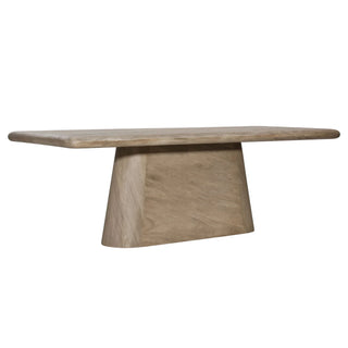 Marci Dining Table in Natural pedestal contemporary solid acacia wood modern