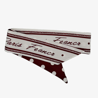 Maroon & Ivory Polka Dot Narrow Silky Scarf