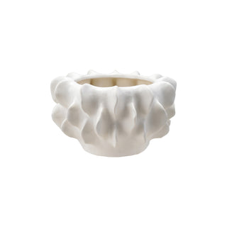 Matte White Stoneware Sculptural Planter
