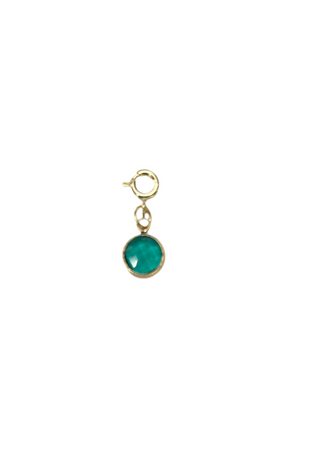 May Birthstone Clip Charm, green stone 